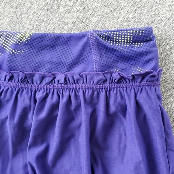 MPG Tennis Athletic Skirt Skort Purple Yellow with Ruffles  Size Small - Picture 5 of 12